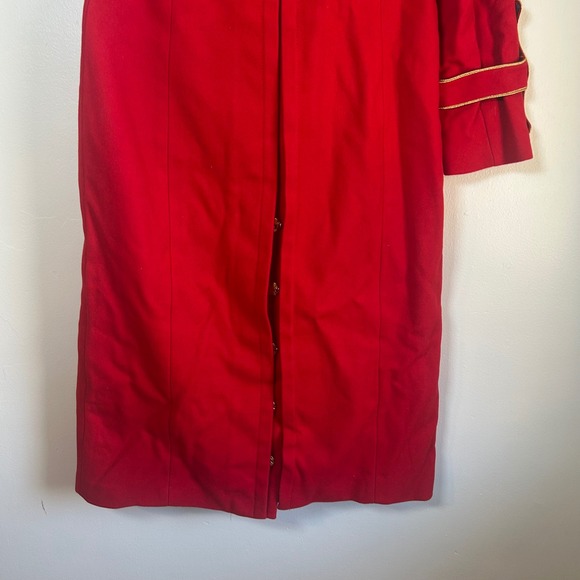 NWT Banana Republic OliviaPalermo Red Military Wool Blend Long Coat Petite Small - Picture 11 of 13